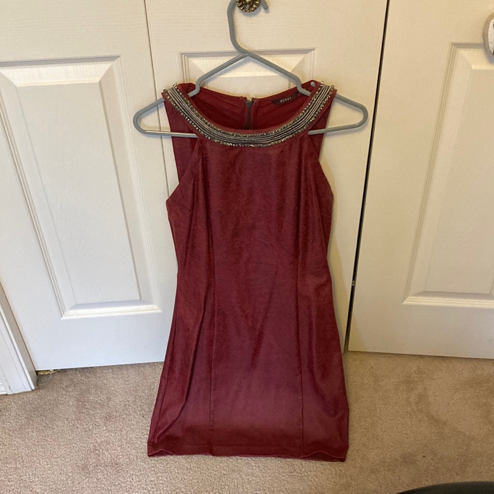 Women’s Guess short red, faux suede, mini dress